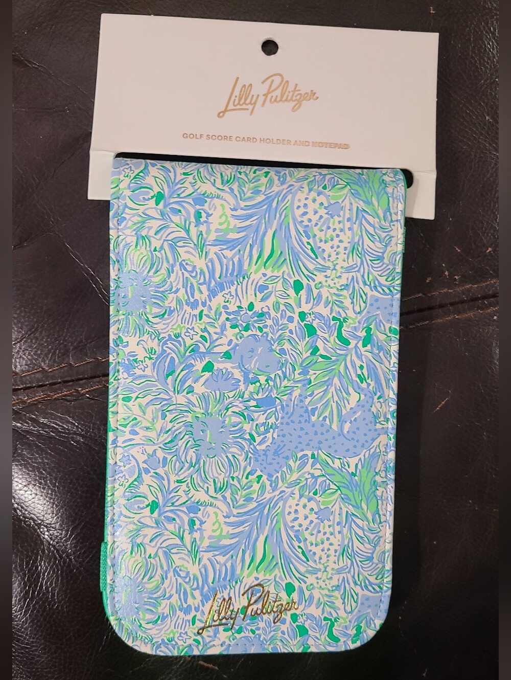 Lilly Pulitzer Blue, Green & White Floral Golf Score Card Holder and Notepad